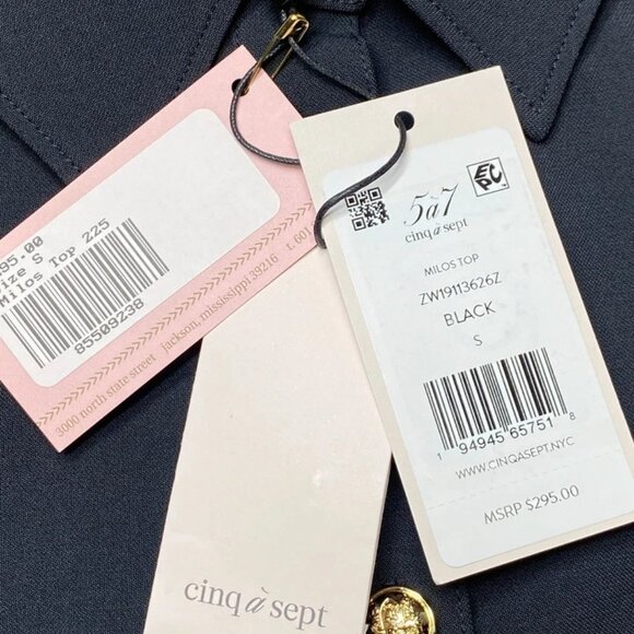 Cinq à Sept Women's Milos Top – Black Size S - Picture 2 of 7